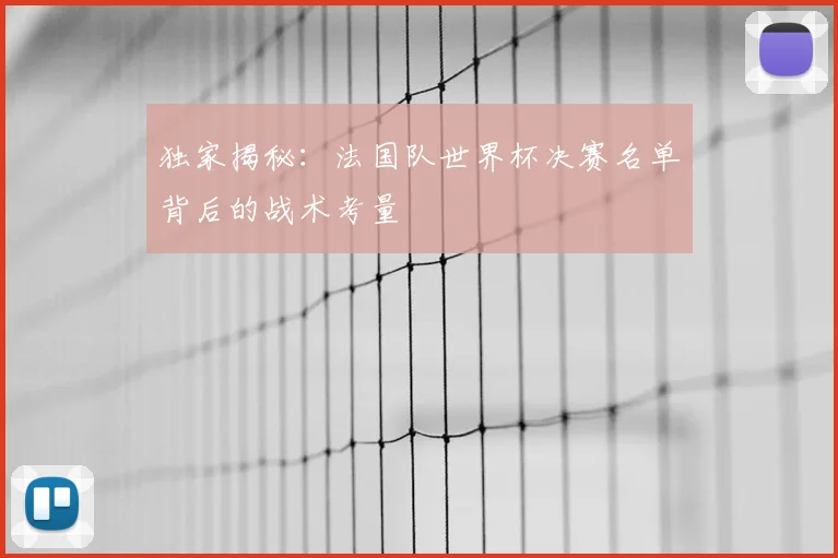 独家揭秘：法国队世界杯决赛名单背后的战术考量